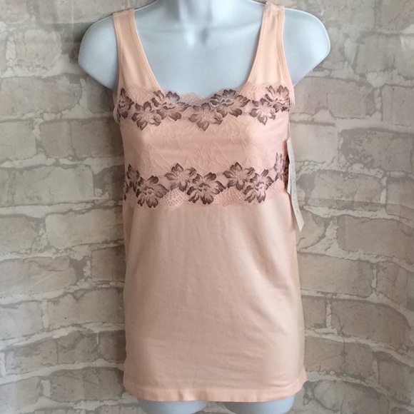 Rhonda Shear Other - Rhonda Shear Lace-OverlayTank W/ Shelf Bra 2-pack